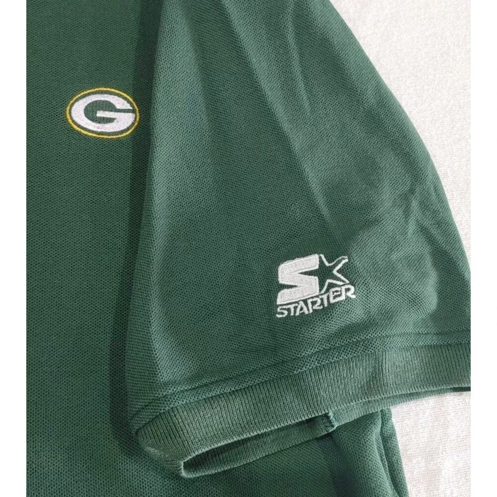 Vintage Starter NFL Pro Line Green Bay Packers S/S Polo Shirt Adult Size Large